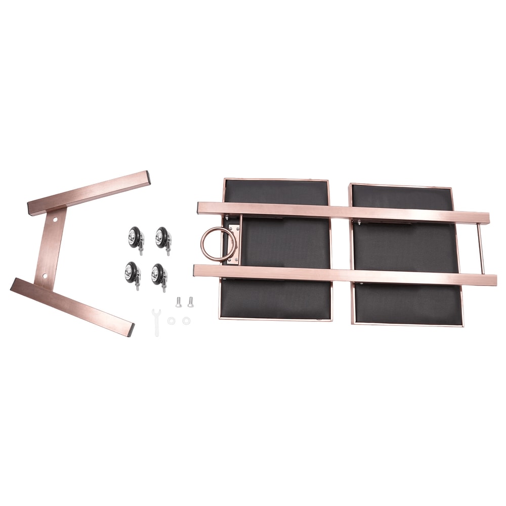 Rose Gold Salon Trolley Cart With Folding Rolling Tray For Barber Shop And Beauty Station 2