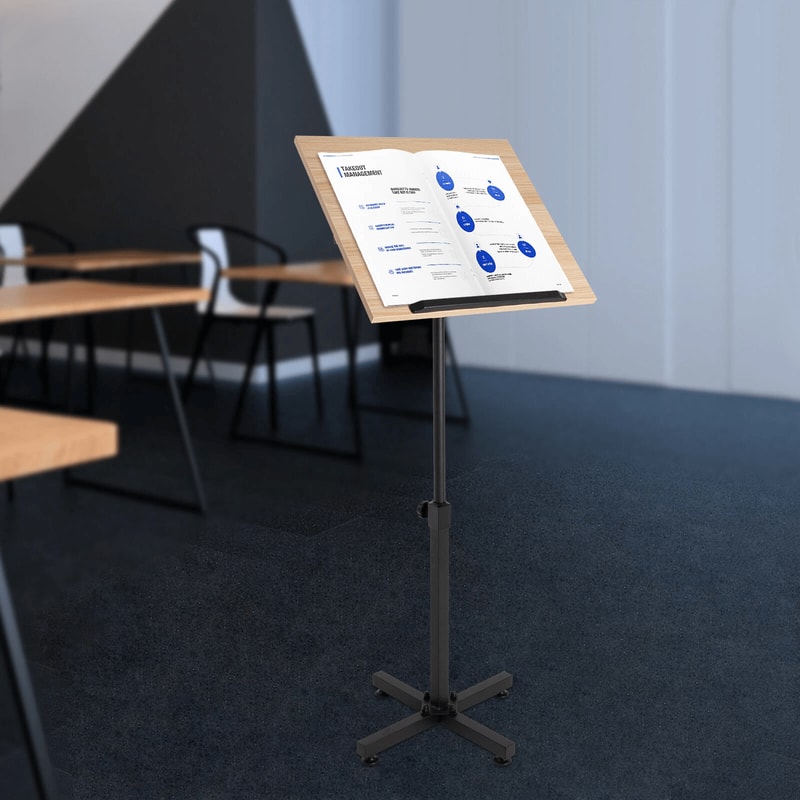 Portable Adjustable Lectern Stand With Laptop Holder For Presentations 2