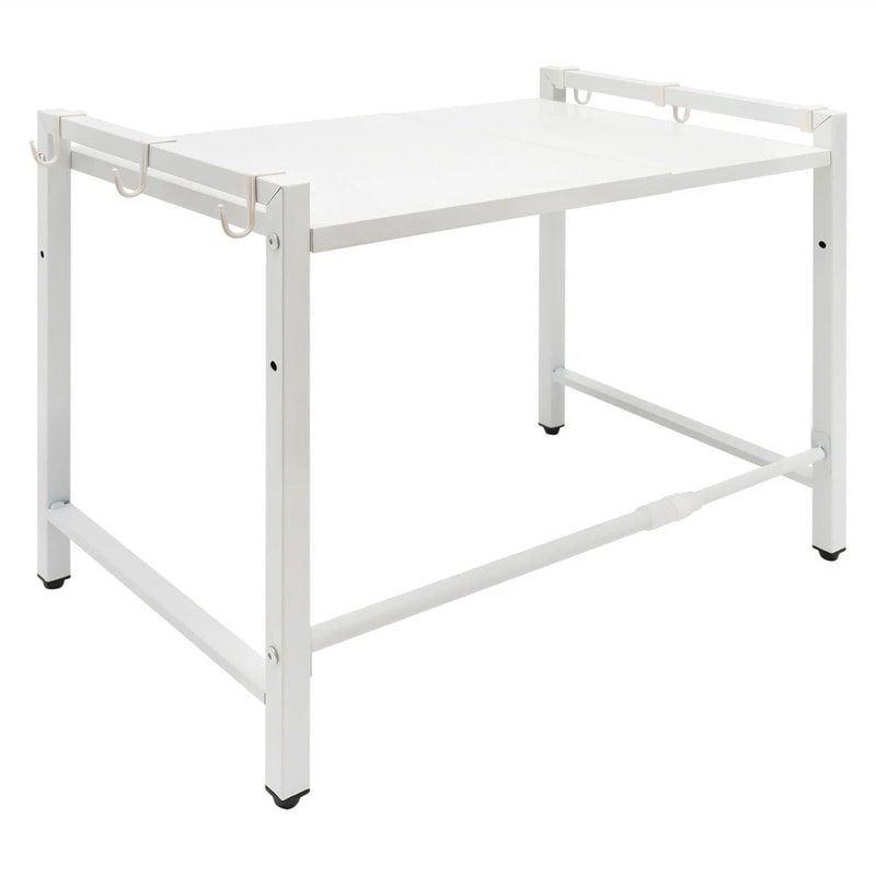 Extendable Microwave Oven Rack Adjustable White Countertop Stand 12