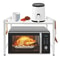 Extendable Microwave Oven Rack Adjustable White Countertop Stand 2