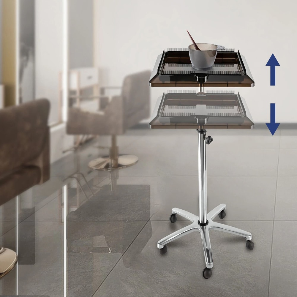 Rolling Salon Trolley Cart With Hair Extension Tray And Tool Storage 2