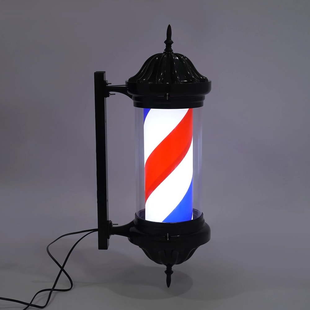 Premium LED Barber Pole Shop Sign Rotating LED Salon Open Light 4