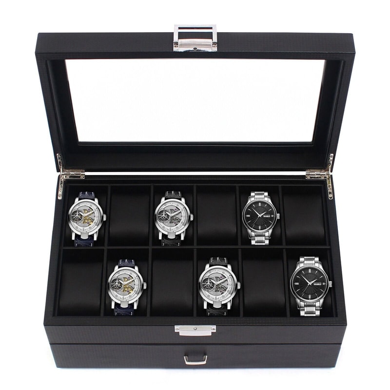 Premium Slot Watch Storage Box Jewelry Organizer Case For Men 2