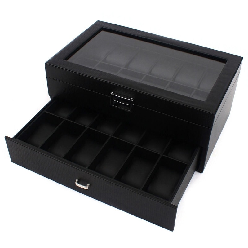 Premium Slot Watch Storage Box Jewelry Organizer Case For Men 4