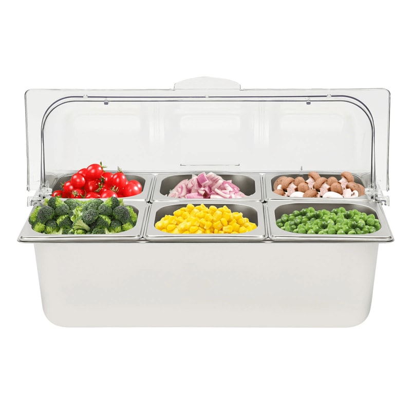 Ice Food Serving Display Tray With Roll Top Cover For Fruit Seafood Buffet 15