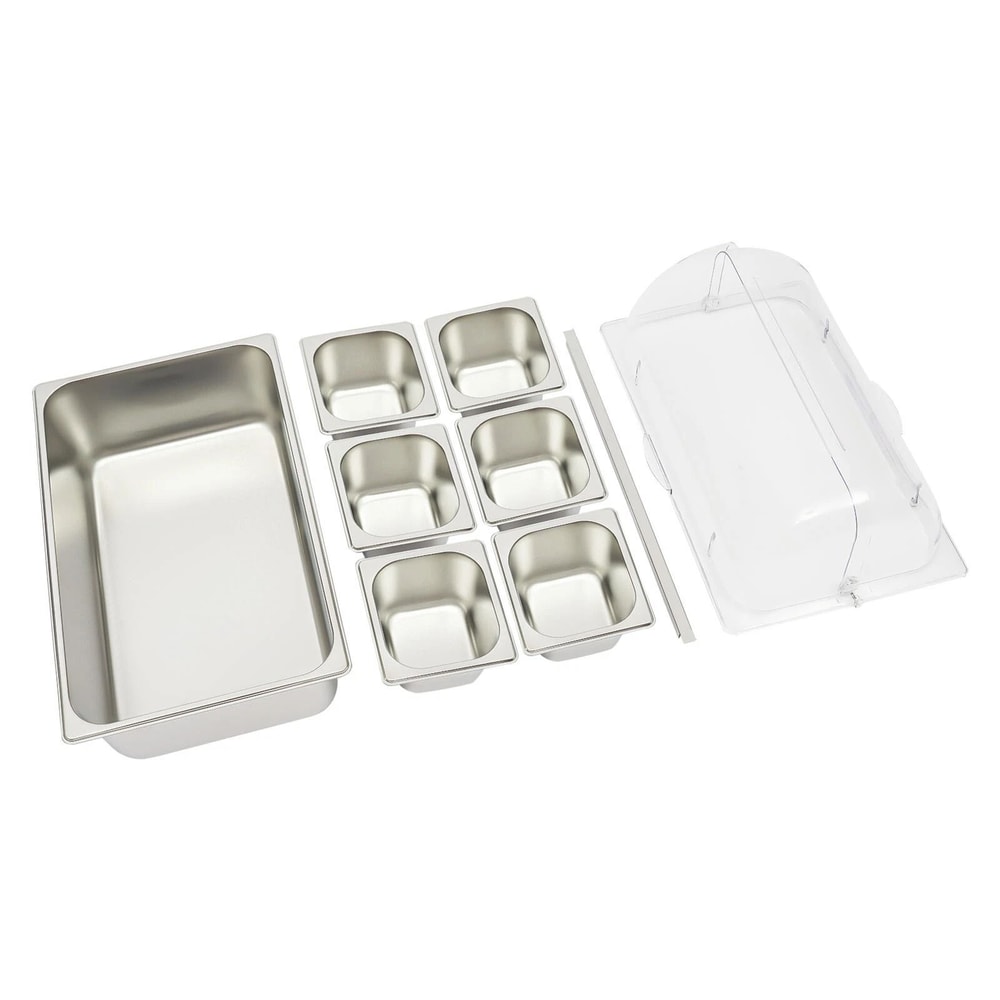 Ice Food Serving Display Tray With Roll Top Cover For Fruit Seafood Buffet 16