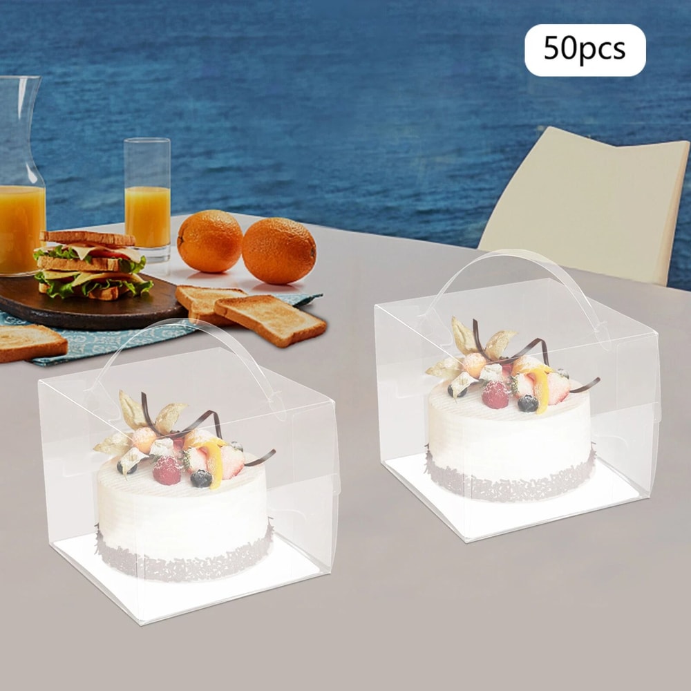Clear Cake Boxes Plastic Cake Carrier For Baking Gifts 2