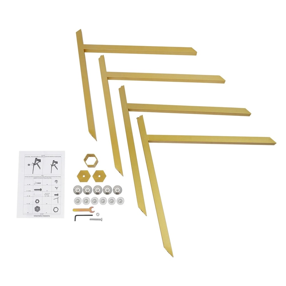 Premium Gold Metal Table Legs Modern Crossed DIY Iron Coffee Desk Support 6