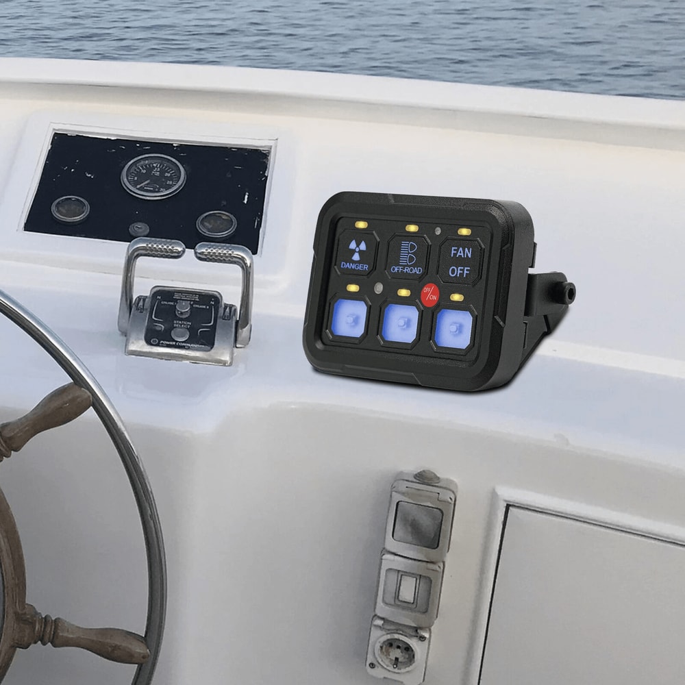 Premium Circuit Gang Switch Panel With Control Box For Marine RV 6