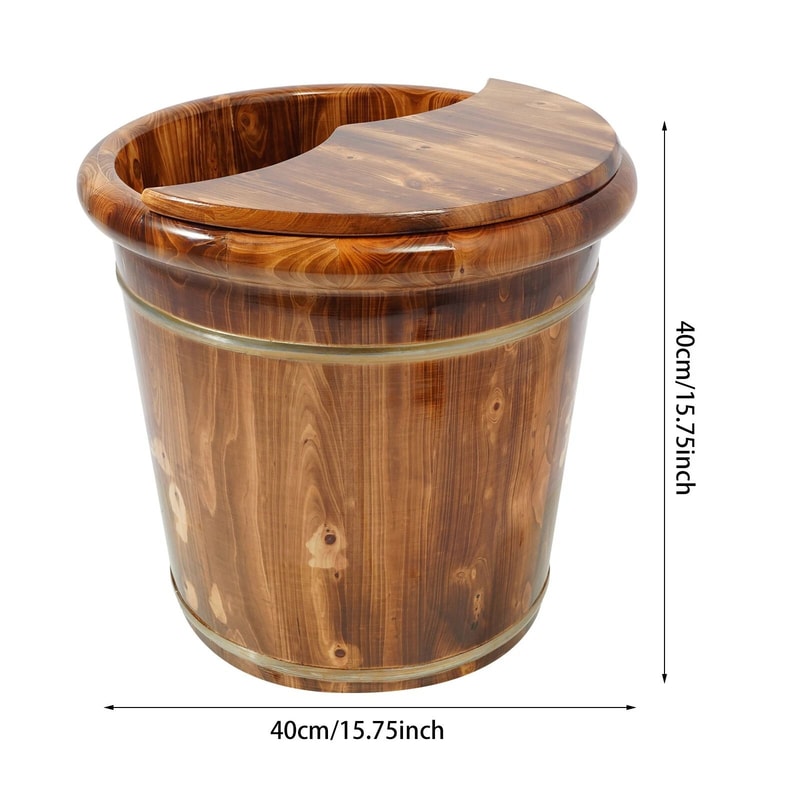 Natural Wooden Foot Bath Bucket With Massage Roller For Relaxing Foot Soaks 19