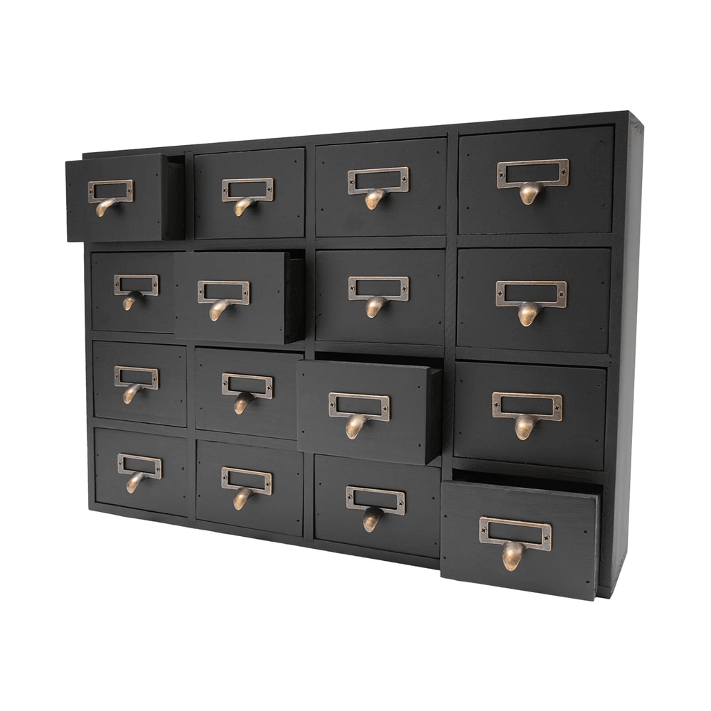 Rustic Drawer Apothecary Cabinet Herb Storage Box Wooden Drawer Organizer 6