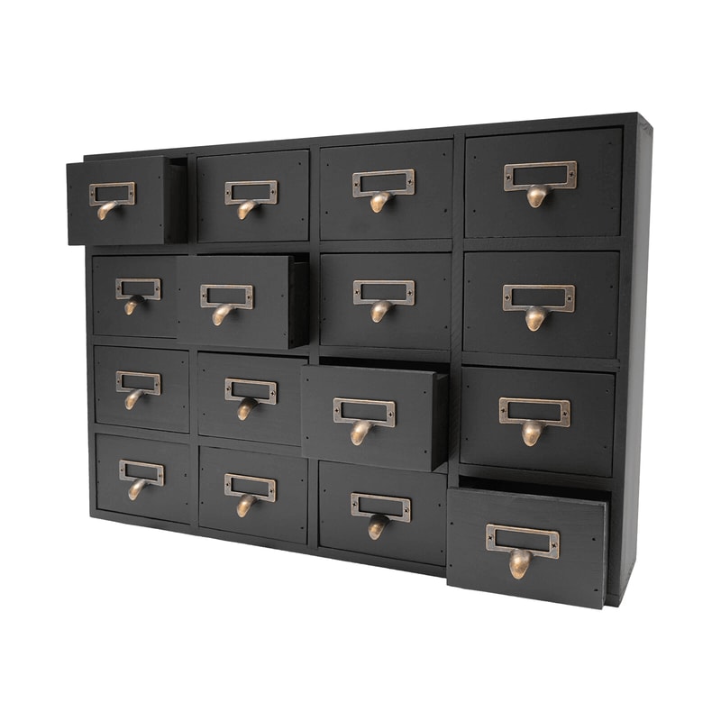 Rustic Drawer Apothecary Cabinet Herb Storage Box Wooden Drawer Organizer 6