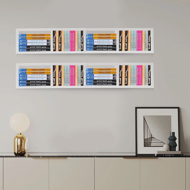 Wall Mount Media Storage Rack For CDs DVDs Games And Collectibles 1