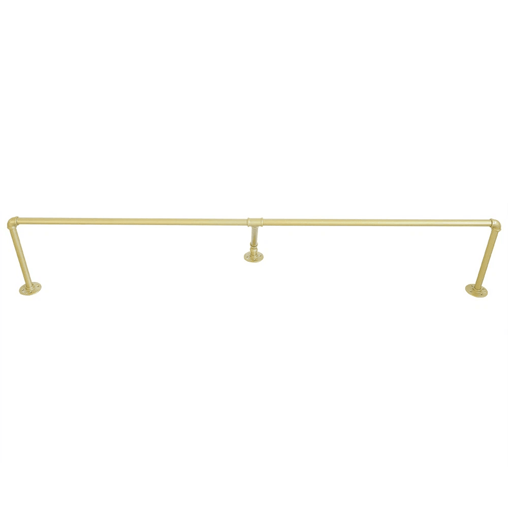 Industrial Pipe Wall Mounted Clothes Rack Metal Garment Rail For Closet And Boutique Display 7