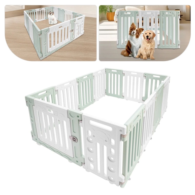 Premium Indoor Dog Playpen Pet Safety Fence Panel Pet Exercise Pen With Door Spacious Sturdy Easy 4