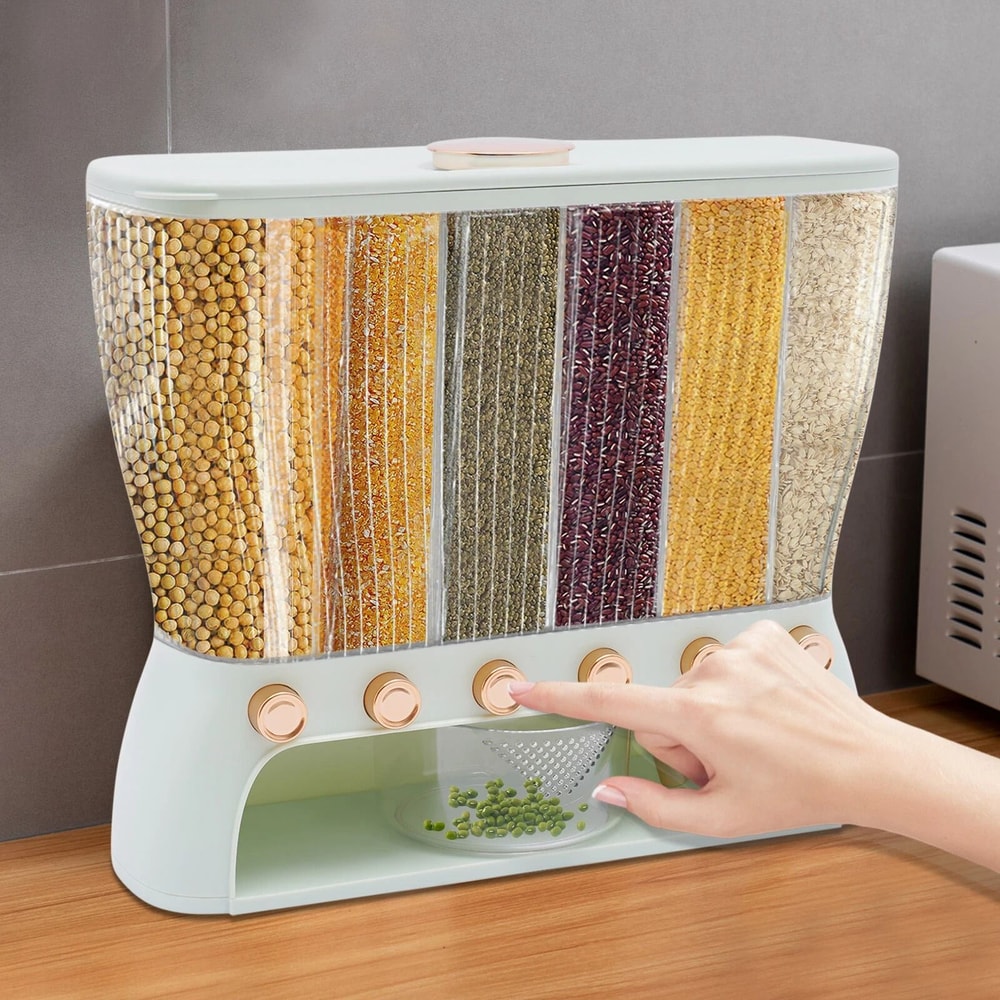 Premium Grid Bulk Rice Storage Container Dry Food Dispenser For Kitchen Organization 0