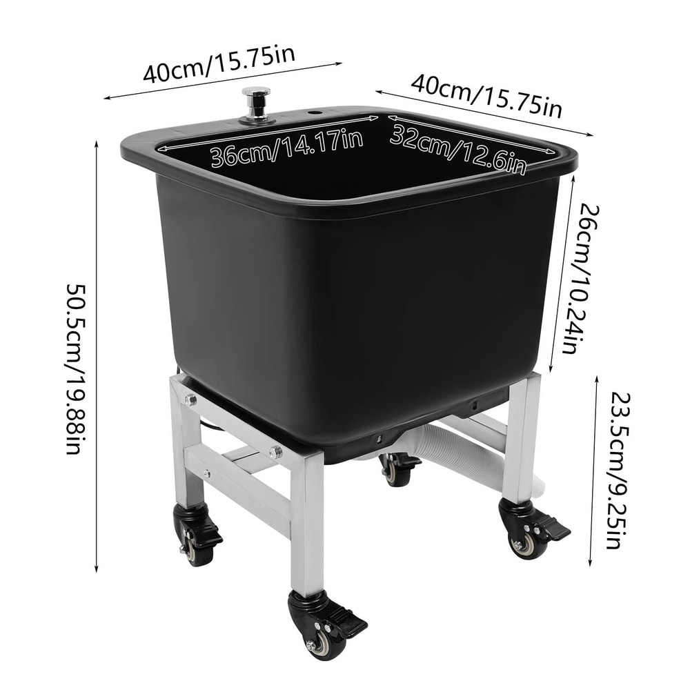 Commercial Floor Mop Sink With Wheels Deep Utility Basin And Pop Up Drain 19