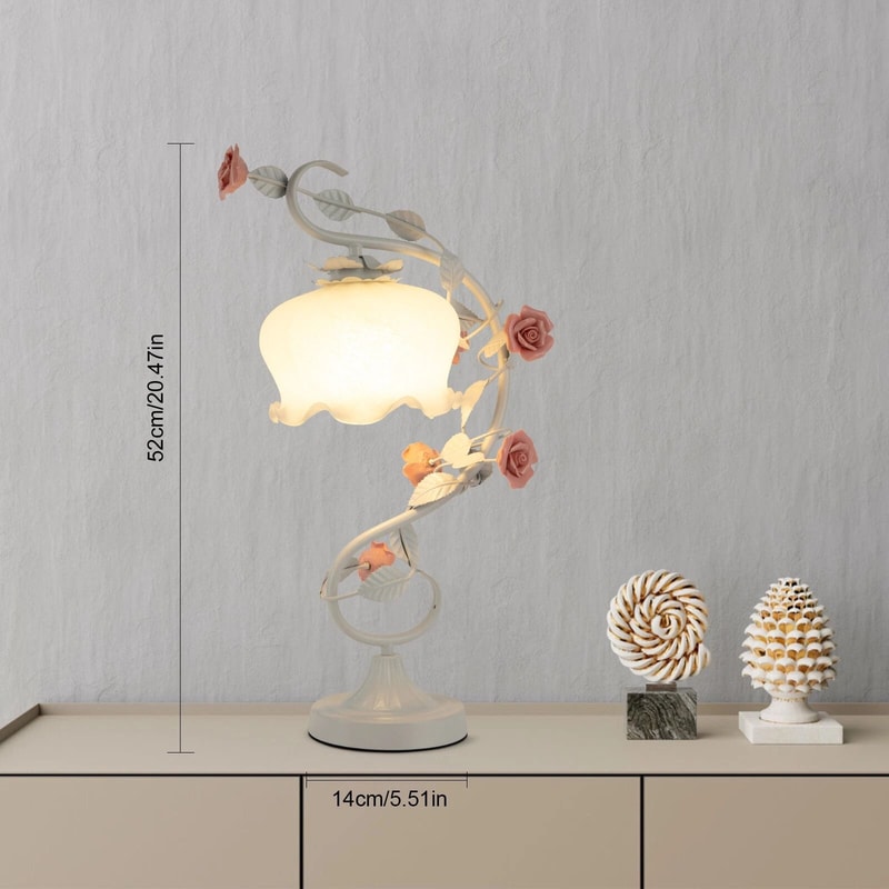 Elegant Green Glass Flower Table Lamp Glass Flower Table Lamp For Bedroom Desk 18