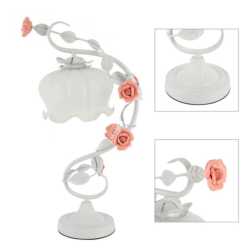 Elegant Green Glass Flower Table Lamp Glass Flower Table Lamp For Bedroom Desk 3