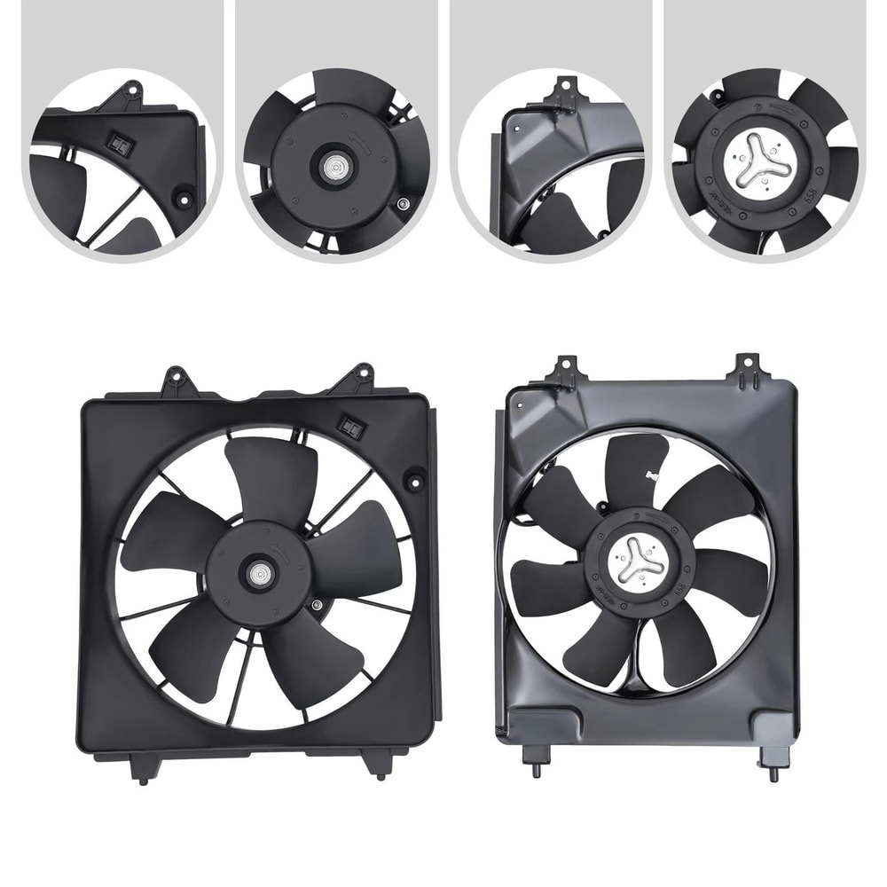 Honda Civic Cooling Fan And AC Condenser Fan Set 6