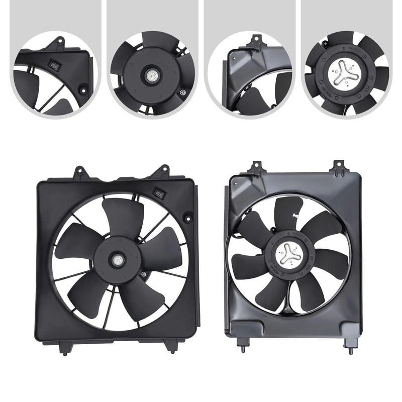 Honda Civic Cooling Fan And AC Condenser Fan Set 6