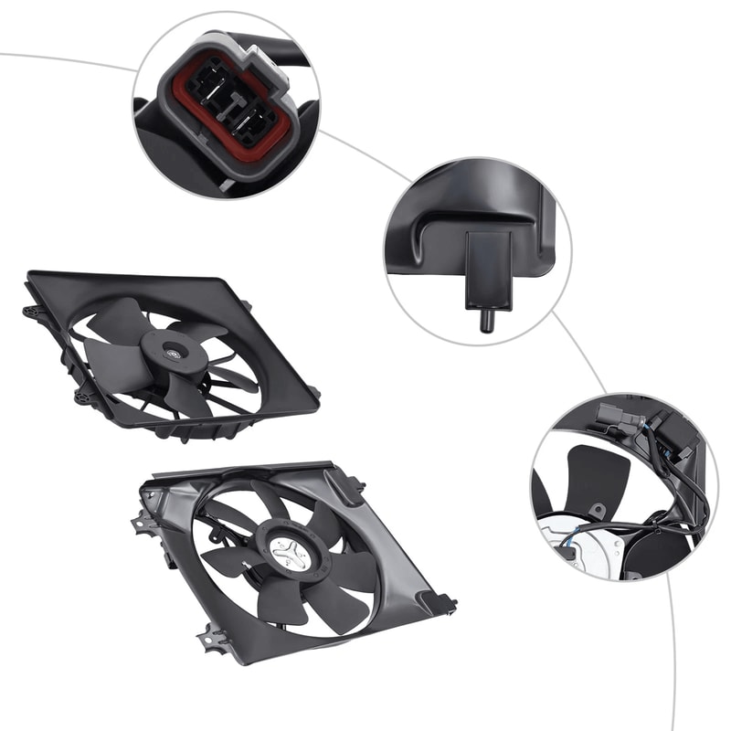 Honda Civic Cooling Fan And AC Condenser Fan Set 14