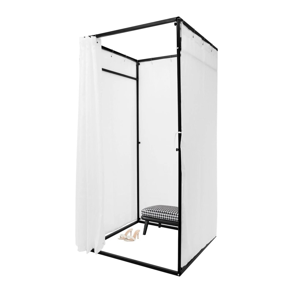 Premium Retail Fitting Room Booth Portable Changing Room With Iron Linen Cloth For Stores And Even 15