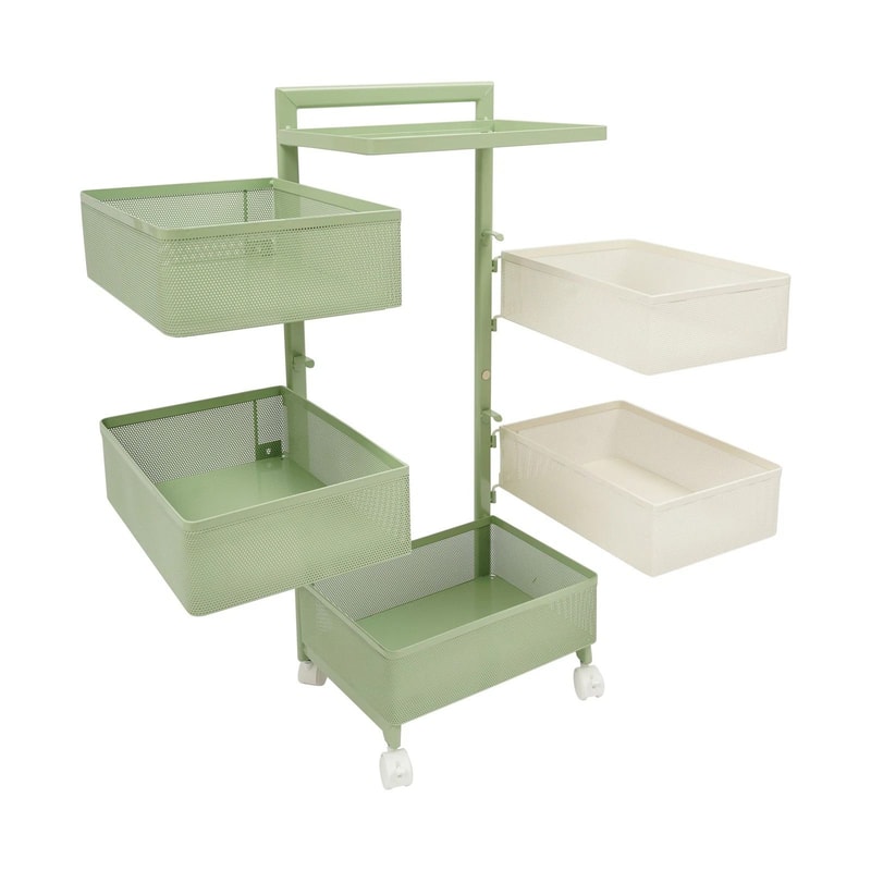 Tier Rotating Storage Rack With Wheels For Kitchen Pantry And Produce 12