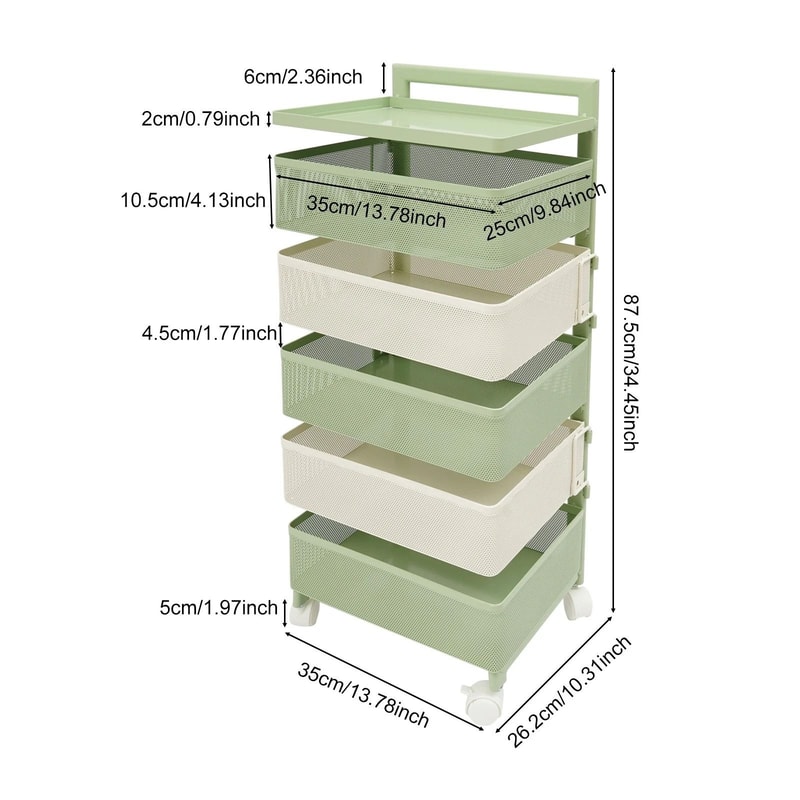 Tier Rotating Storage Rack With Wheels For Kitchen Pantry And Produce 18