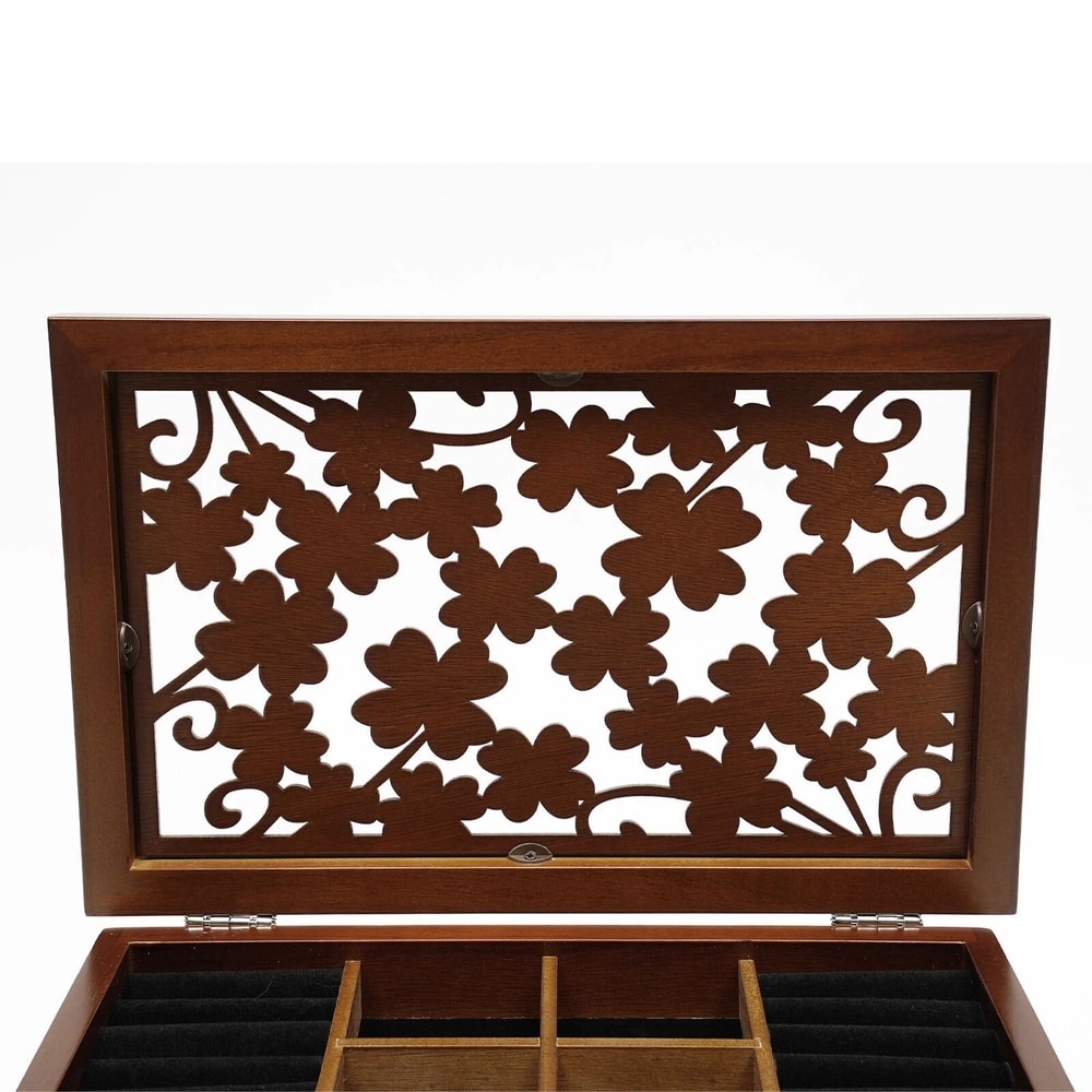 Layer Brown Jewelry Box Organizer With Drawers 7
