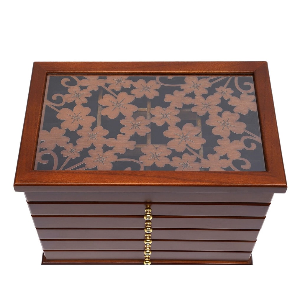 Layer Brown Jewelry Box Organizer With Drawers 10