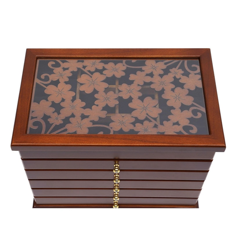 Layer Brown Jewelry Box Organizer With Drawers 10