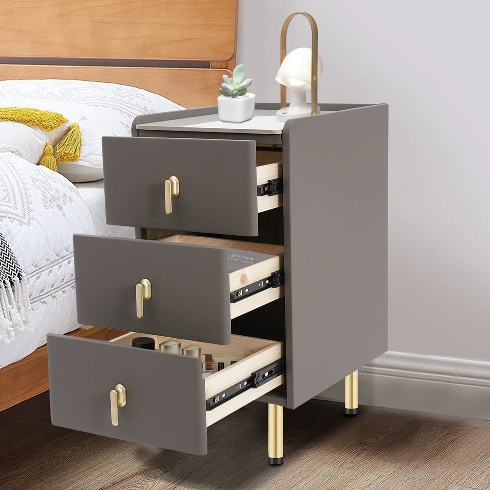 Modern Small Bedside Cabinet With Drawers Narrow Nightstand For Bedroom Storage 16