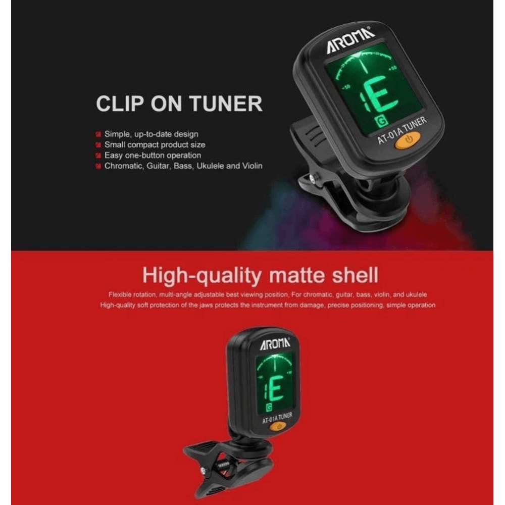 LCD Clip On Chromatic Guitar Tuner For Ukulele Bass Violin Banjo 3