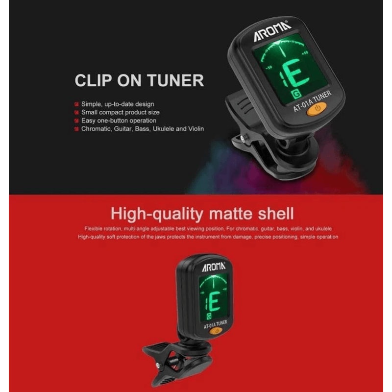 LCD Clip On Chromatic Guitar Tuner For Ukulele Bass Violin Banjo 3