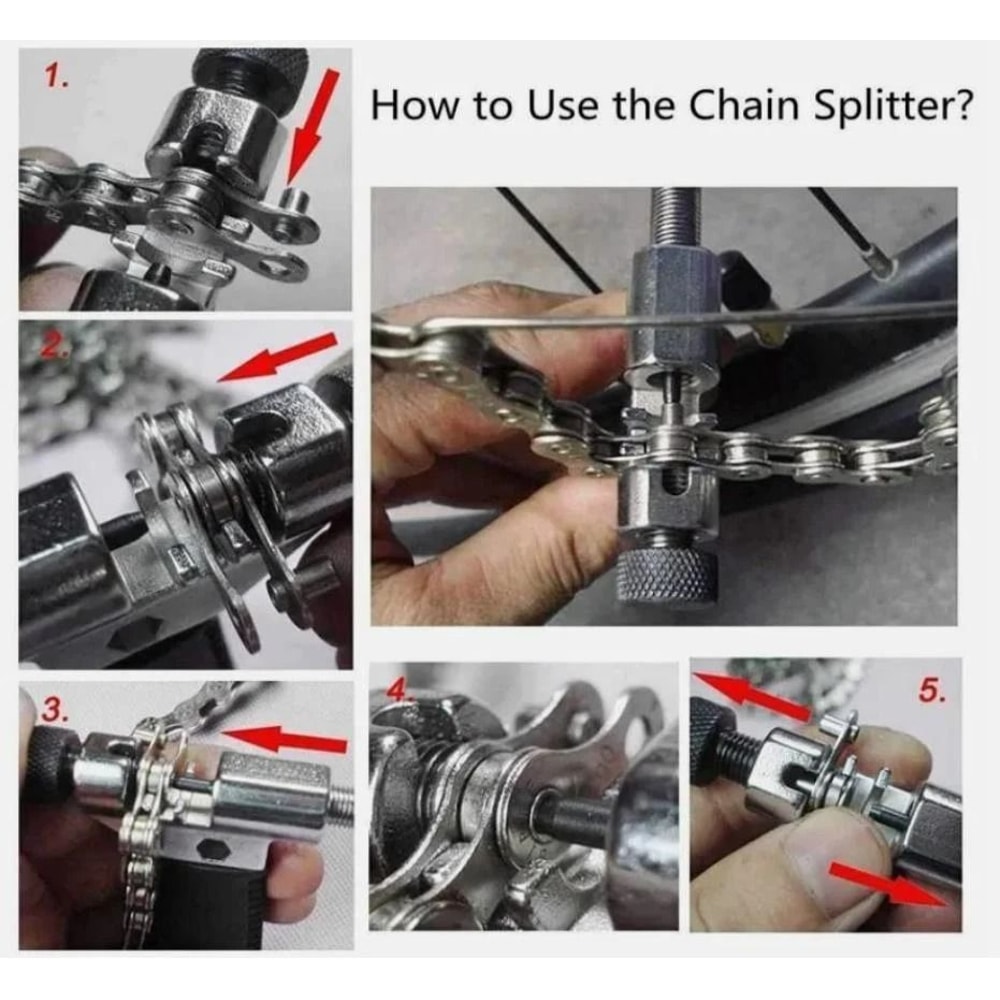 Bike Repair Tool Kit With Chain Cutter Crank Puller And Freewheel Remover 7