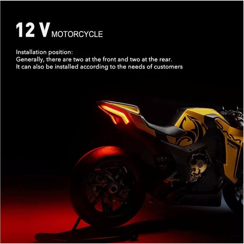 Universal LED Motorcycle Turn Signal Lights Compact Amber Blinkers 4