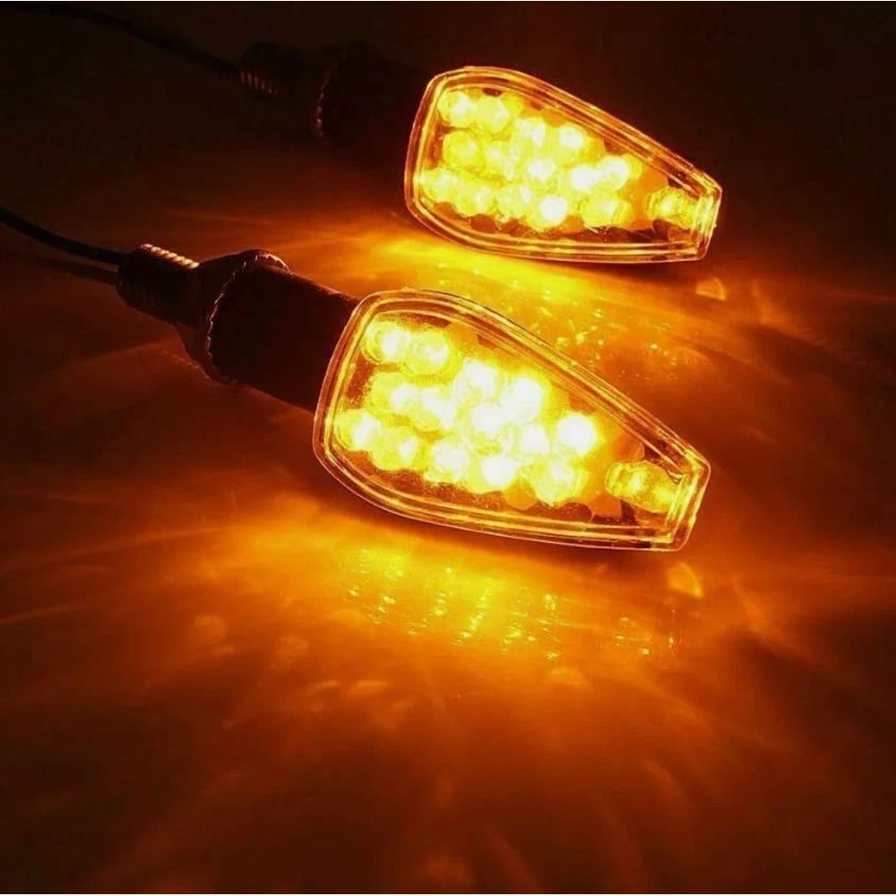 Universal LED Motorcycle Turn Signal Lights Compact Amber Blinkers 3