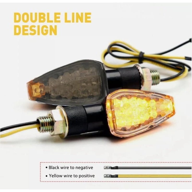 Universal LED Motorcycle Turn Signal Lights Compact Amber Blinkers 7