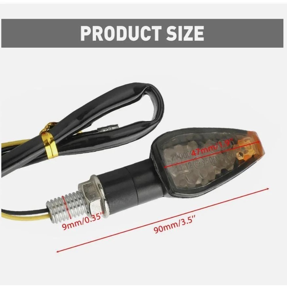 Universal LED Motorcycle Turn Signal Lights Compact Amber Blinkers 9