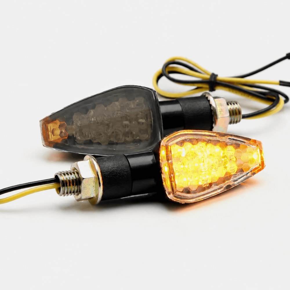 Universal LED Motorcycle Turn Signal Lights Compact Amber Blinkers 0