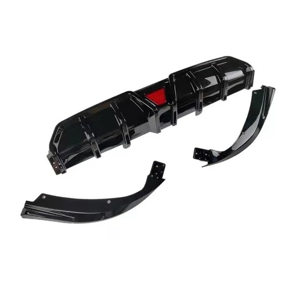Honda Civic Rear Bumper Diffuser Lip With LED Accent Glossy Black Upgrade 0