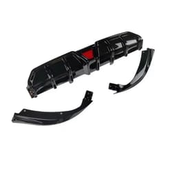 honda civic rear bumper diffuser lip with led accent glossy black upgrade