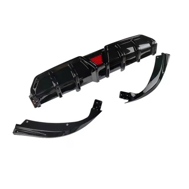 Honda Civic Rear Bumper Diffuser Lip With LED Accent Glossy Black Upgrade 0