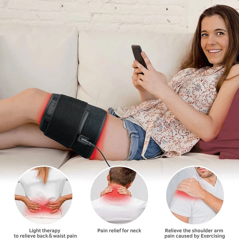Advanced Red Light Therapy Belt For Pain Relief Dual Infrared Wrap 12