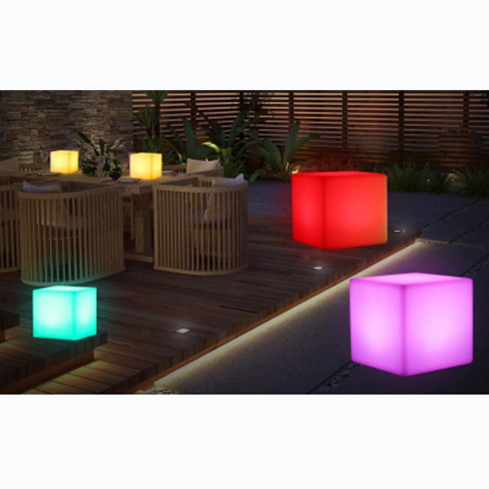 RGB LED Cube Chair Rechargeable LED Cube Seat LED Patio Chair Color Changing Cube Light 3