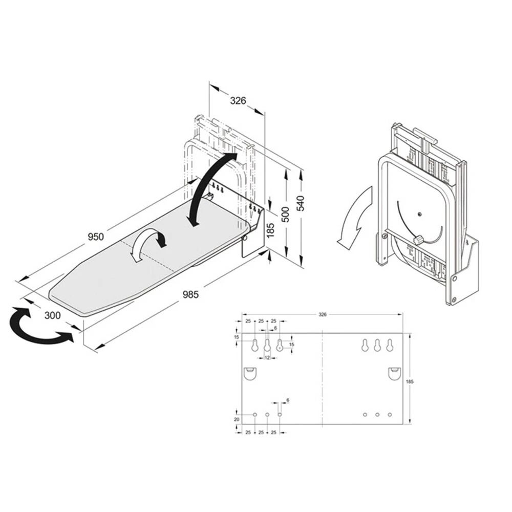 Premium Wall Mounted Ironing Board Space Saving Foldable Ironing Table With Swivel 11