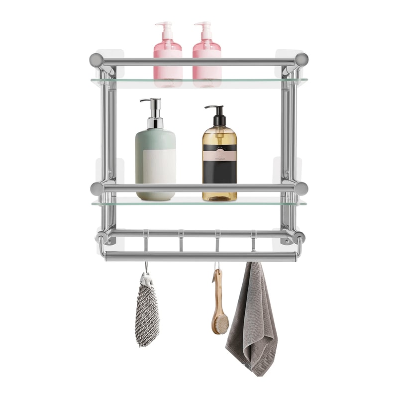Premium Wall Mounted Tier Shower Caddy Rack Durable Bathroom Storage Organizer 4