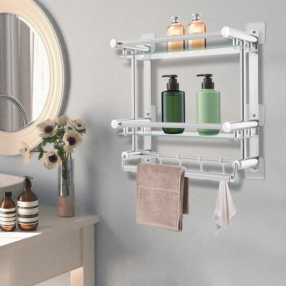 Premium Wall Mounted Tier Shower Caddy Rack Durable Bathroom Storage Organizer 1