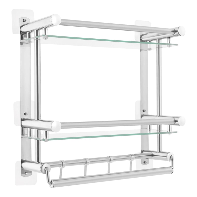 Premium Wall Mounted Tier Shower Caddy Rack Durable Bathroom Storage Organizer 11